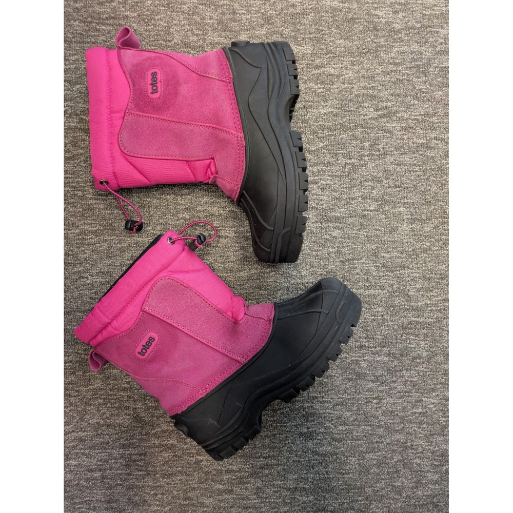 Totes Snow Boots Kid's Size 5 Pink‎ Black Waterproof Insulated